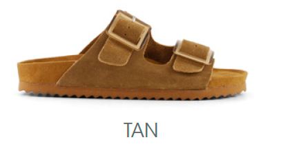 COW SUEDE BIO WITH TWO BUCKLES HC TAN