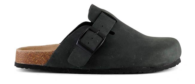 MAN SABOT SANDAL IN NUBUCK HC BLA