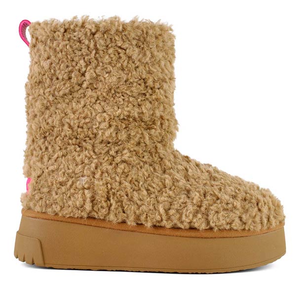 CURLY FUR BOOT HC TAN