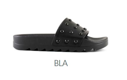 MONOCOLOR SLIDE WITH STUDS HC BLA