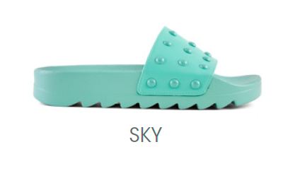 MONOCOLOR SLIDE WITH STUDS HC SKY