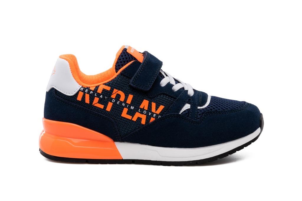 SHOOT JR ELASTIC 2955 NAVY WHITE ORANGE FLUO