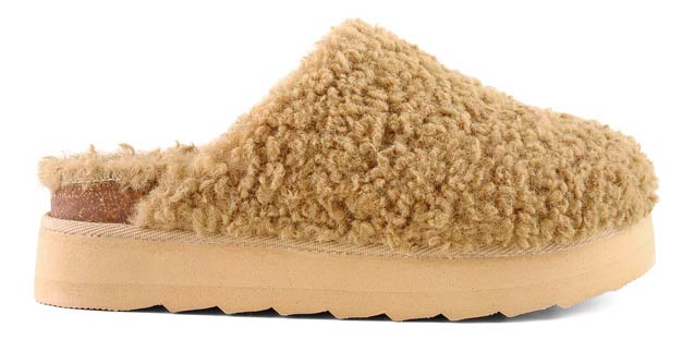 FURRY PLATFORM SABOT HC TAN