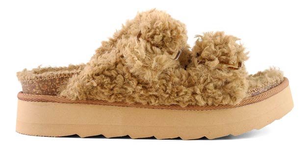 FURRY PLATFORM SANDAL HC TAN