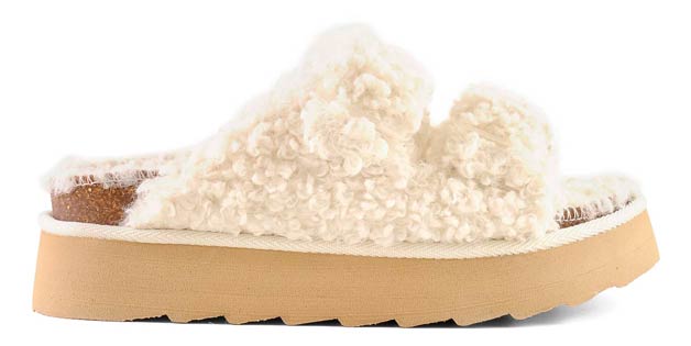 FURRY PLATFORM SANDAL HC WHI