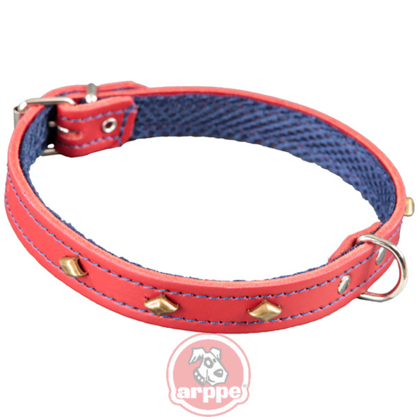 COLLAR FORNI.CUERO F3D AMAZONE ROJO/AZUL MARINO T.01 C.03