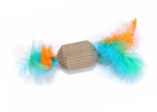 Rascador Kraft  Hexágono Con Plumero 15 x 4 cm