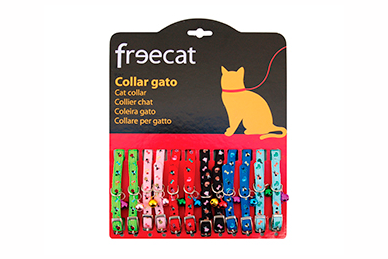 Expositor 12 collares para gatos con cascabel
