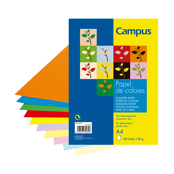 Papel color Campus A4 Azul Pastel (100h)