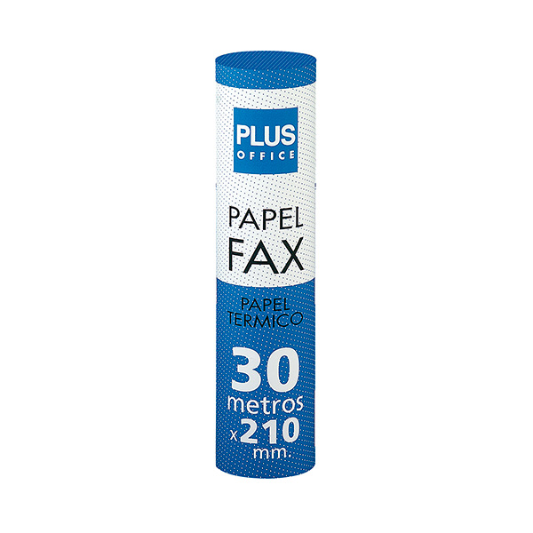 Rollo papel térmico para fax 210mm x 30m Mandril 12