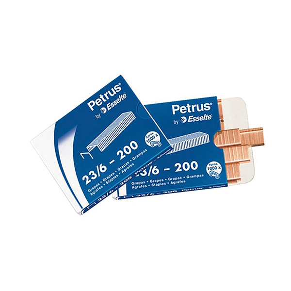 Grapas Petrus 23/6 cobreadas (1000 uds./caja)