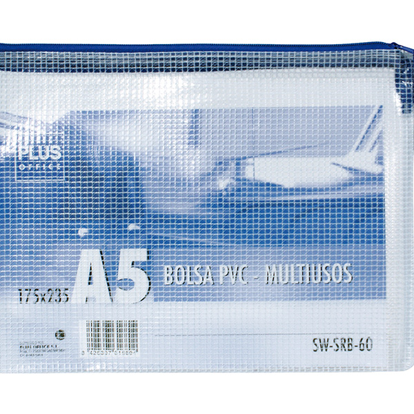 Bolsa portadocumentos Plus Office multiuso translúcida 180x250 mm.