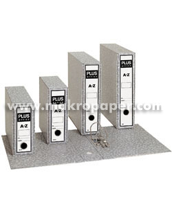 Cajetín para archivador Plus Folio gris jaspeado | ControlOficina