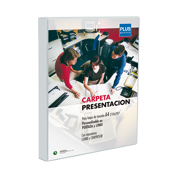 Carpeta canguro Plus Office PP 4A/25mm blanca