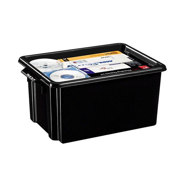 Caja de almacenaje multiusos negra 32 litros