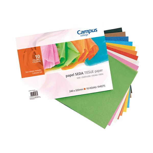 Bloc papel seda Campus University 8 colores