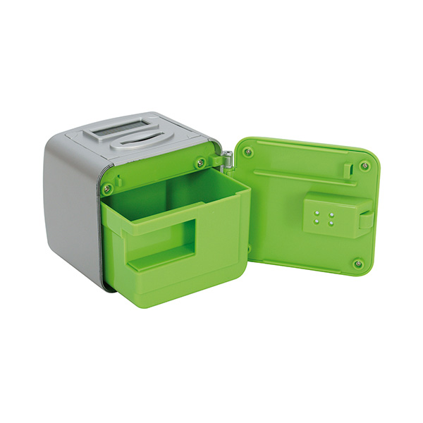 Caja seguridad pequeña. Gris/verde