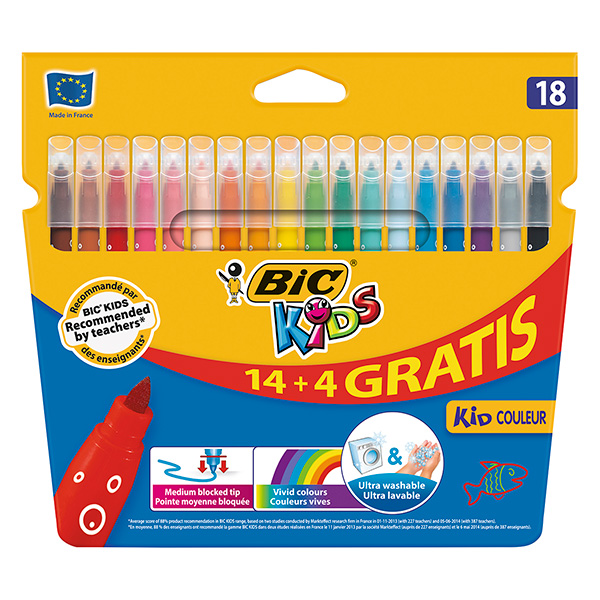 Rotuladores Bic Kids Coleur 14+4 colores
