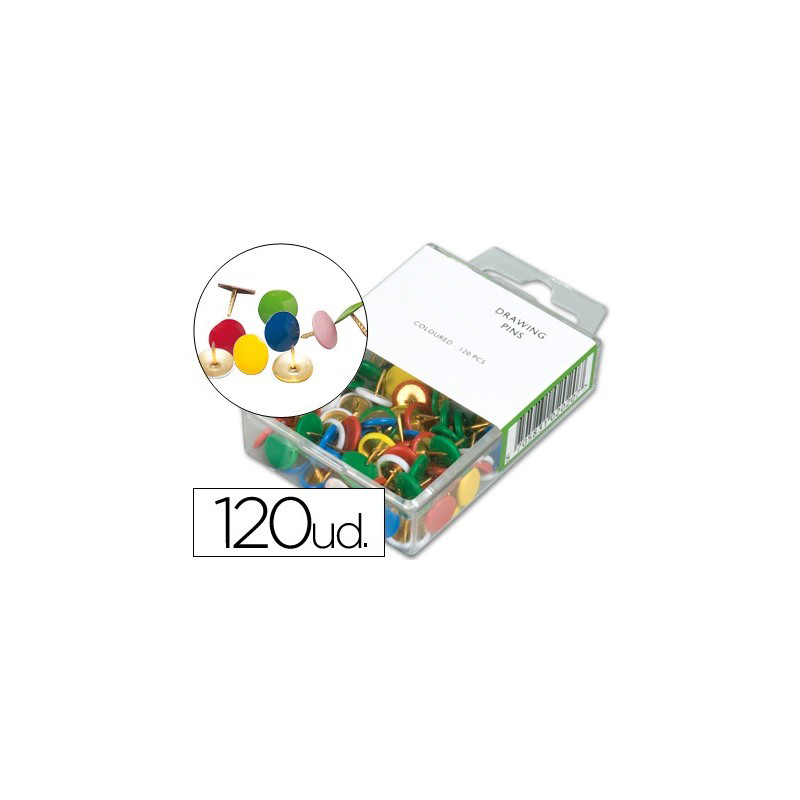 Chinchetas Q-connect colores surtidos caja 120