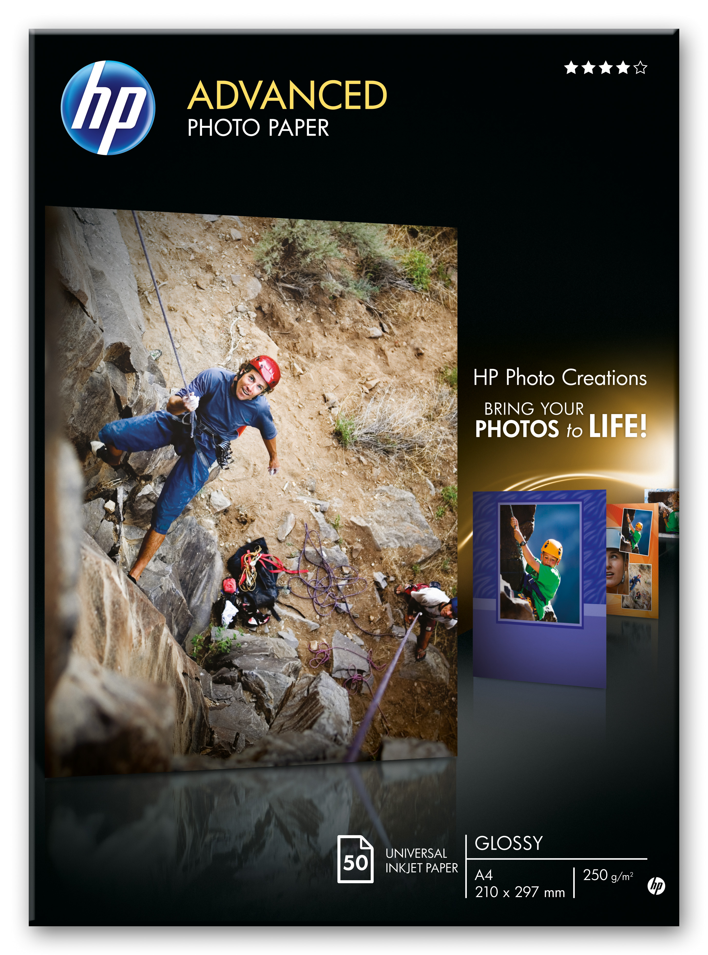 Papel fotográfico HP Advanced Inkjet 250g A4 50h | ControlOficina