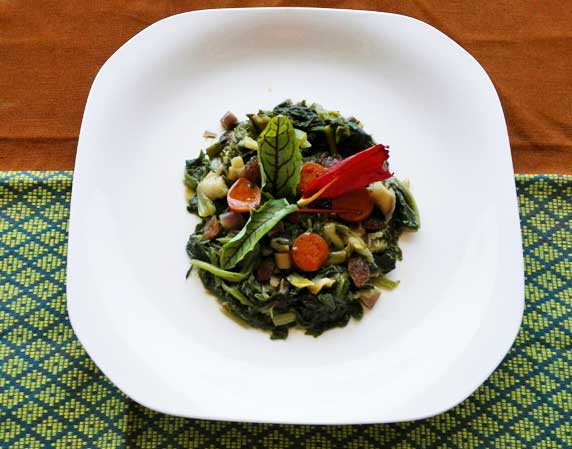 espinacas con chorizo vegano