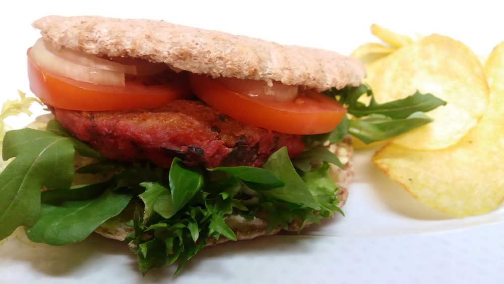 hamburguesas de remolacha y garbanzos