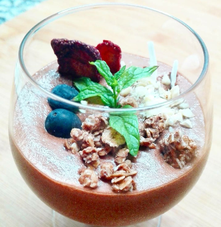 mousse chocolate vegana