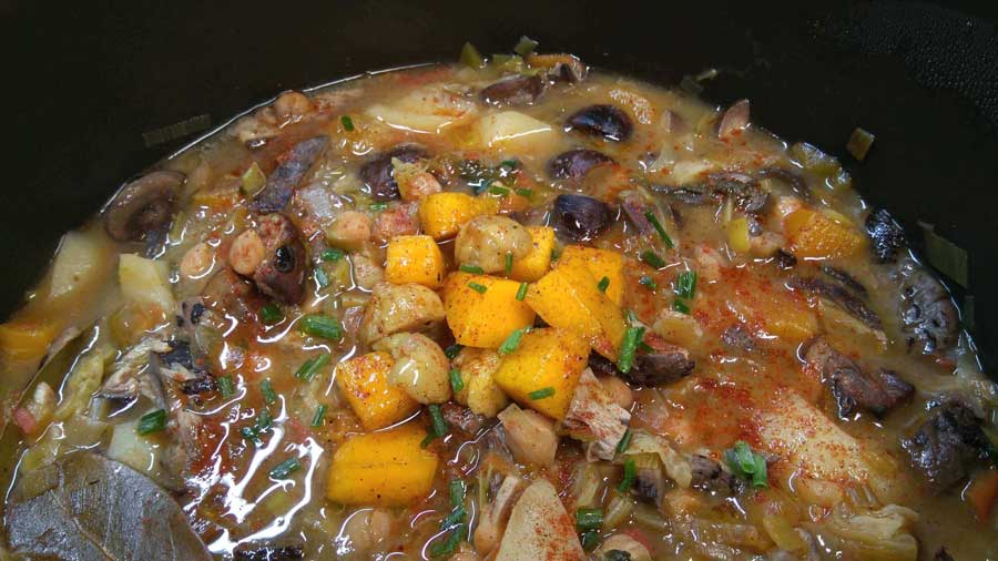 Receta Potaje de Otoño con calabaza y castaña