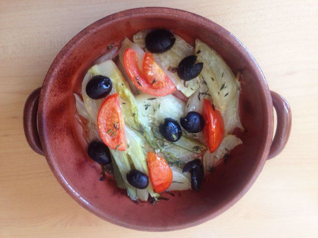 Receta de hinojo con salsa de vino