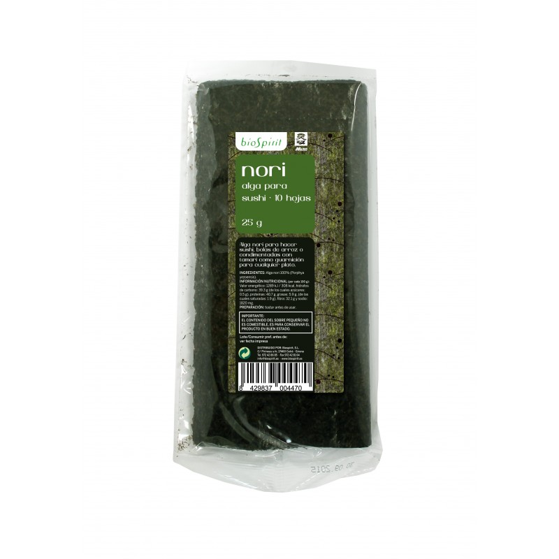 Alga nori para sushi 10x25 gr Biospirit