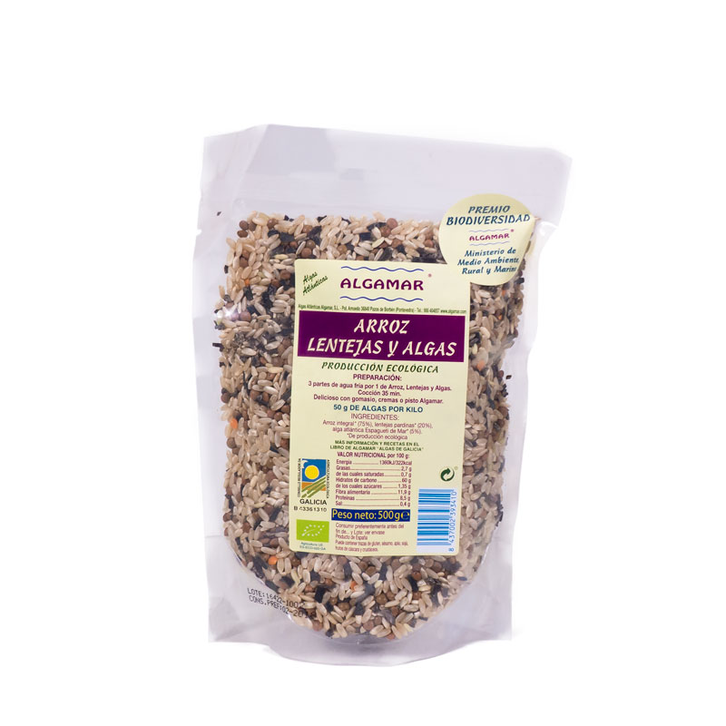 Arroz y lentejas 500 gr. Algamar