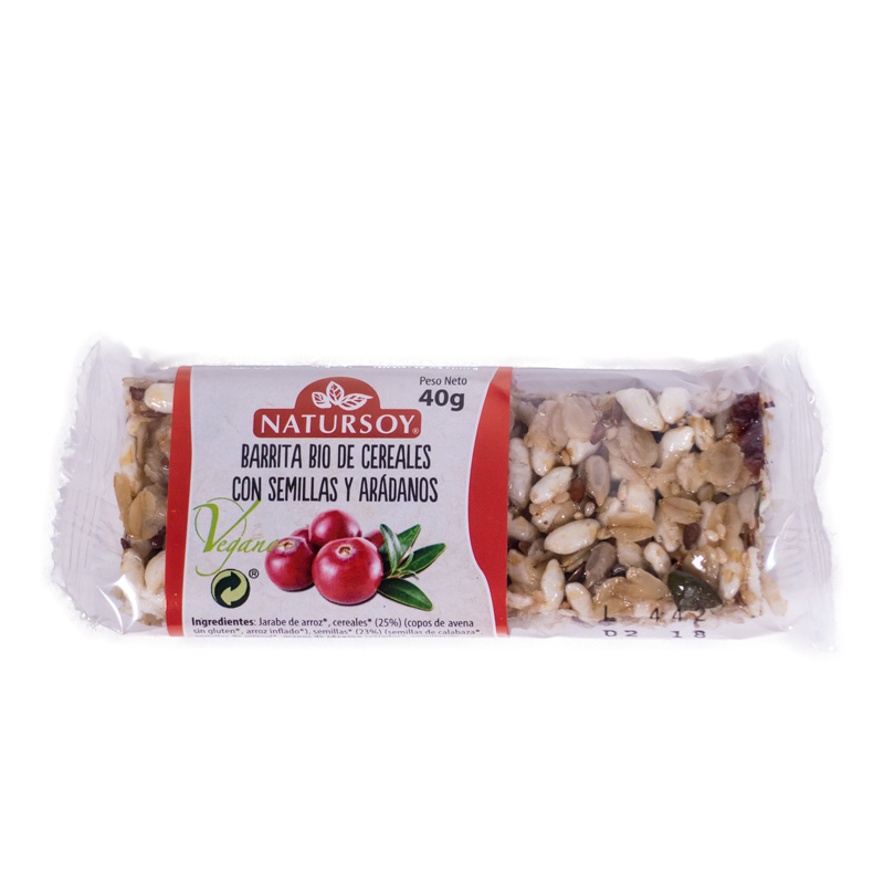 Barrita cereales-semillas-arandanos 40gr Natursoy