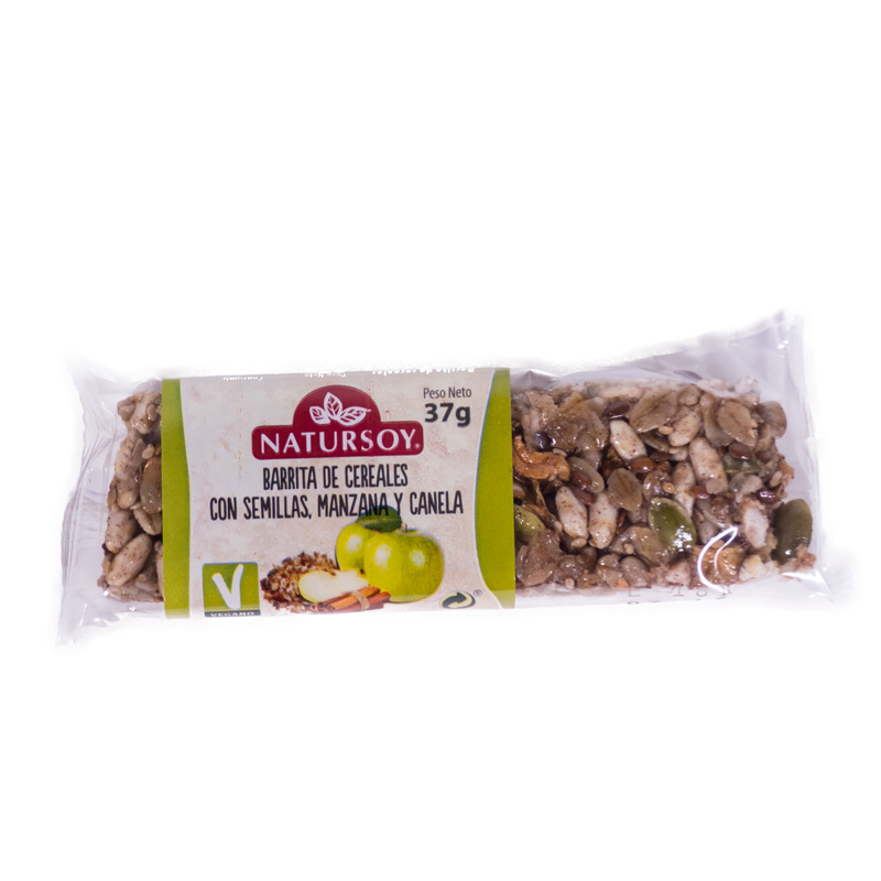 Barrita cereales-semillas-manzana 40gr Natursoy