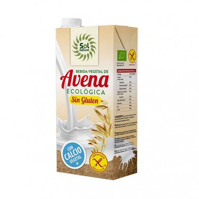 Bebida avena calcio sin gluten 1L. Sol Natural