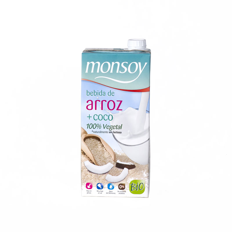Bebida de arroz coco 1 L. Monsoy
