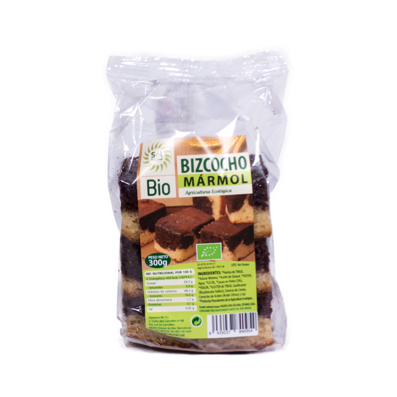 Bizcocho marmol chocolate 300gr Solnatural