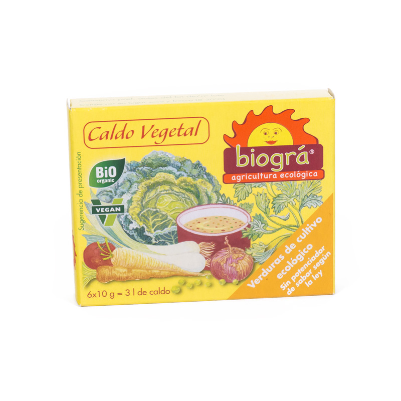 Caldo vegetal cubitos 60gr Biográ