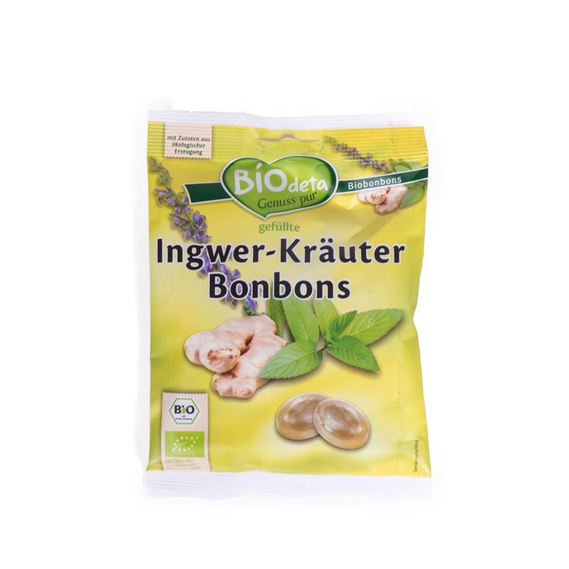 Caramelos de jengibre y hierbas 75 gr Biodeta