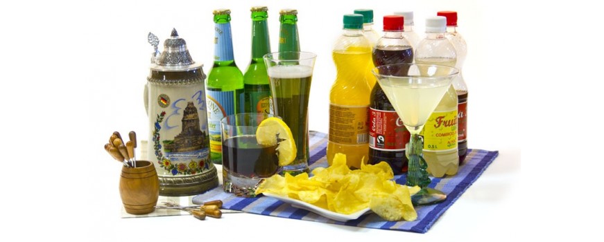 Cervezas, refrescos y aperitivos