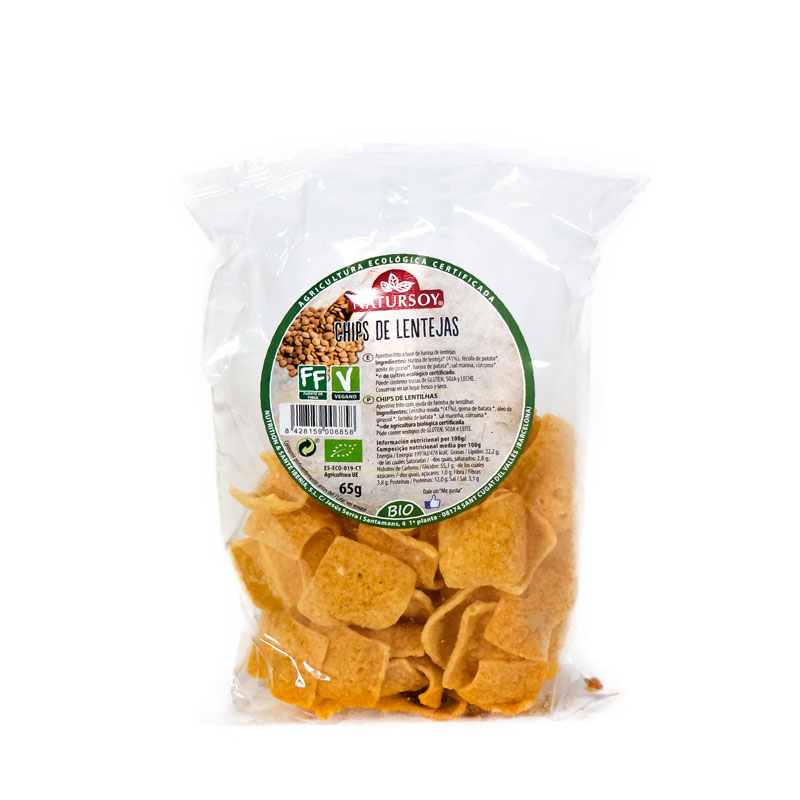 Chips de lentejas 65 gr. Natursoy