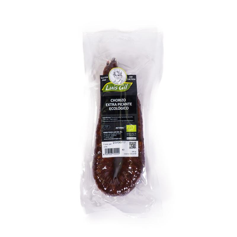 Chorizo extra pieza picante 280 gr. Luis Gil