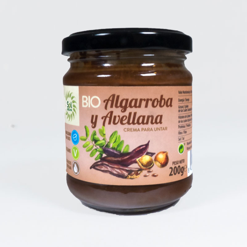 Crema de algarroba y avellana 200 gr. Sol Natural