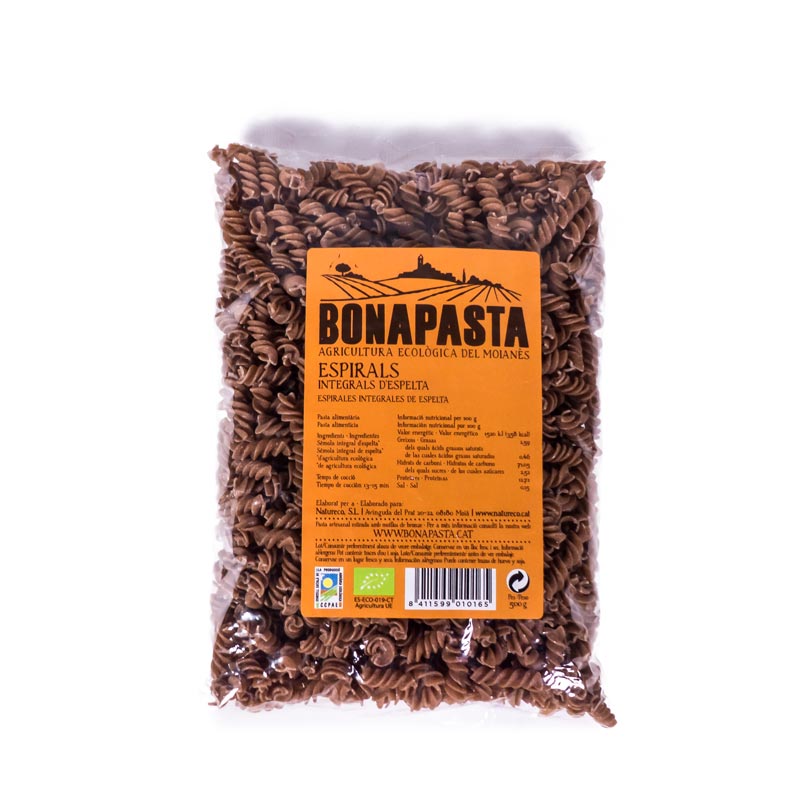 Espirales de espelta int. 500gr Bonapasta