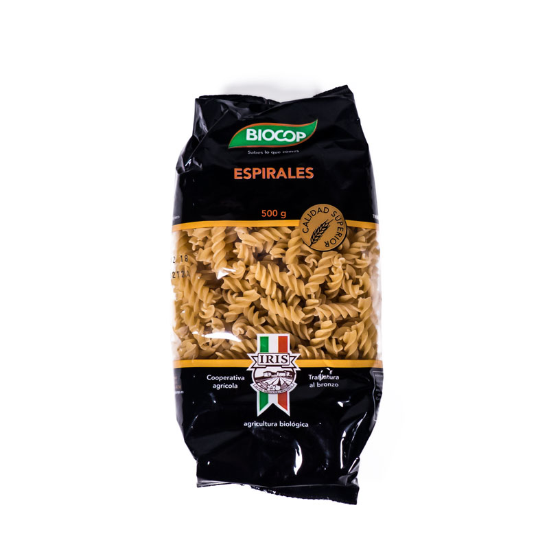 Espirales trigo blanco 500 gr. Iris