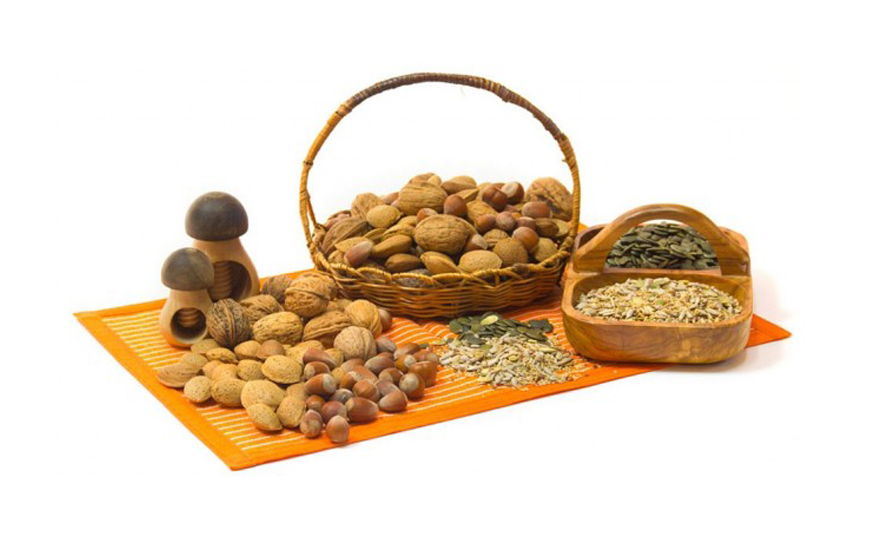 Frutos secos, semillas y caramelos