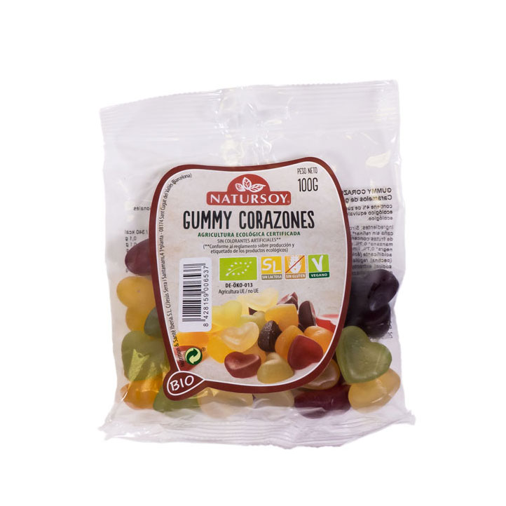Gominolas de corazones 100 gr Natursoy