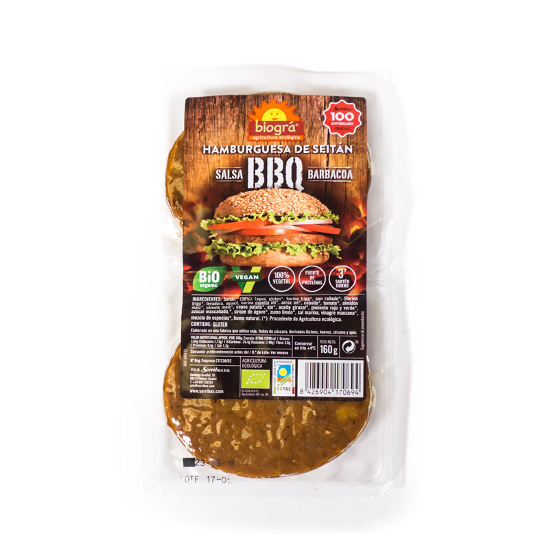 Hamb. seitan barbacoa 160 gr Biogrà