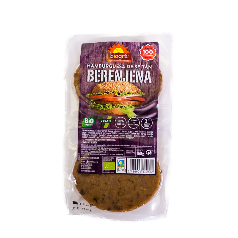 Hamb. seitan berengena 160 gr Biogrà