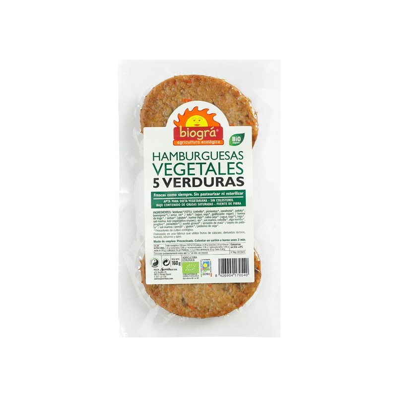 Hamb. tofu 5 verduras 160 gr Biogrà