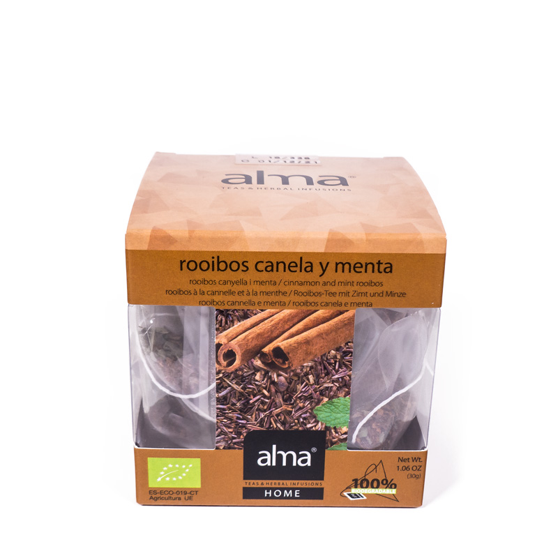 Infusión rooibos-canela y menta 15 pirámides Alma